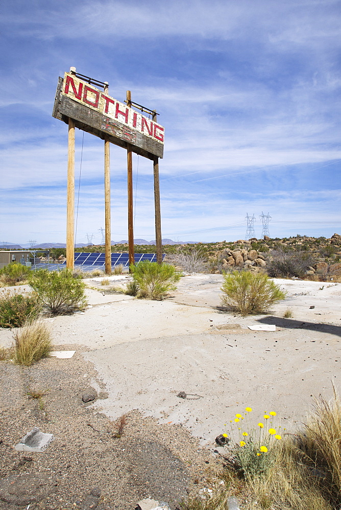 A Sign Of Nothing On An Arizona Highway Heading Towards Las Vegas From Phoenix, Phoenix, Arizona, United States Of America