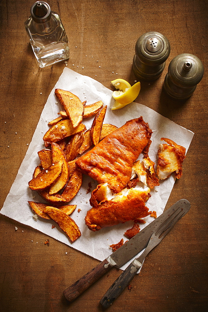 Fish And Chips On A Table