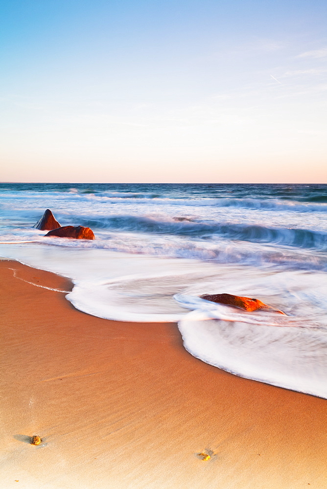 Gay Head Public Beach At Sunset, Martha's Vineyard, Massachusetts, United States Of America