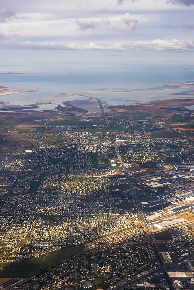 Great Salt Lake Viewed From A Commercial Flight, Salt Lake City, Utah, United States Of America