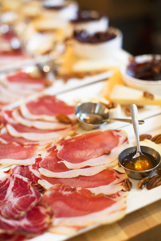 Meat, Honey, Cheese, And Pecan Trays, Toronto, Ontario, Canada