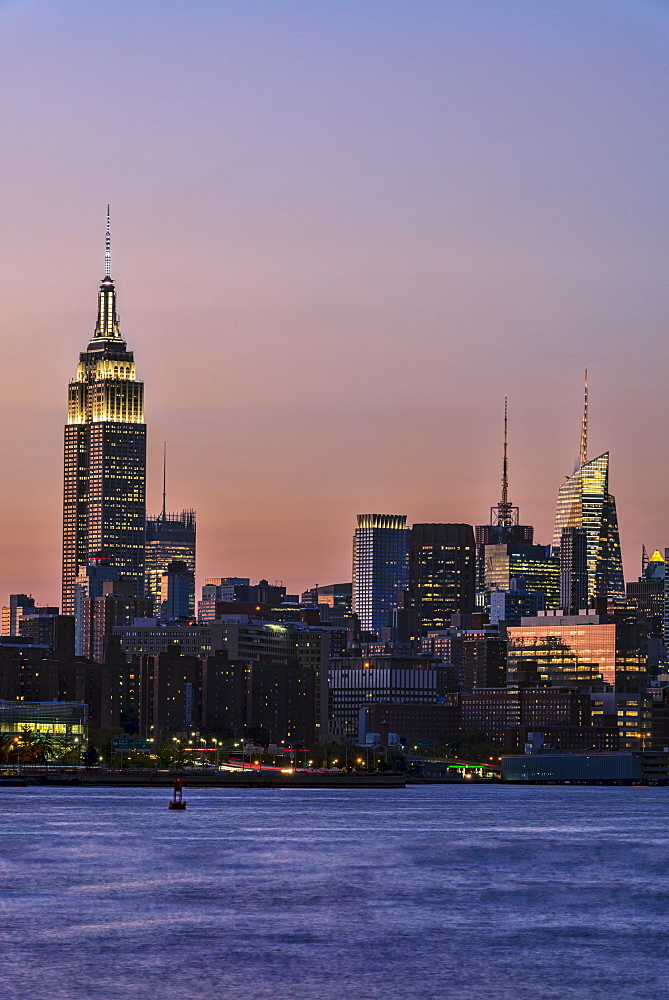 Empire State Building At Sunset, New York City, New York, United States Of America