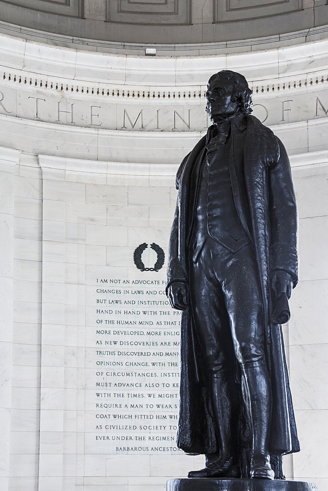 Statue At Thomas Jefferson Memorial, Washington, District Of Columbia, United States Of America