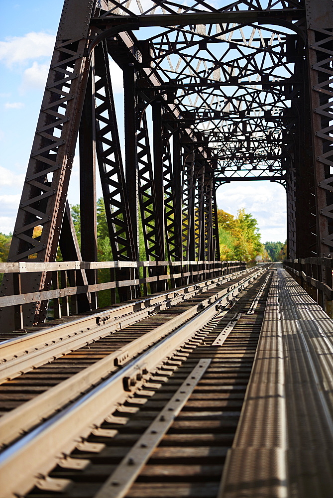 Truss Bridge Over The Severn River, Severn Falls, Ontario, Canada