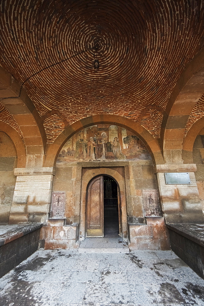 Frescoes Depicting Saints On The Tympanum Above The Door To Saint Gayane Church, Vagharshapat, Armavir Province, Armenia