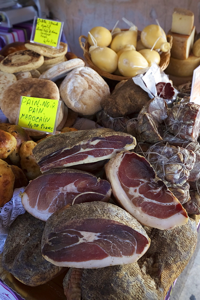 Local Cheeses And Charcuterie On Sale In Bonifacio Market