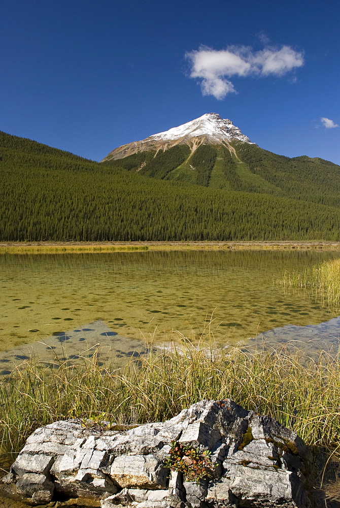 Lake And Mountains, Jasper National Park, Alberta, Canada