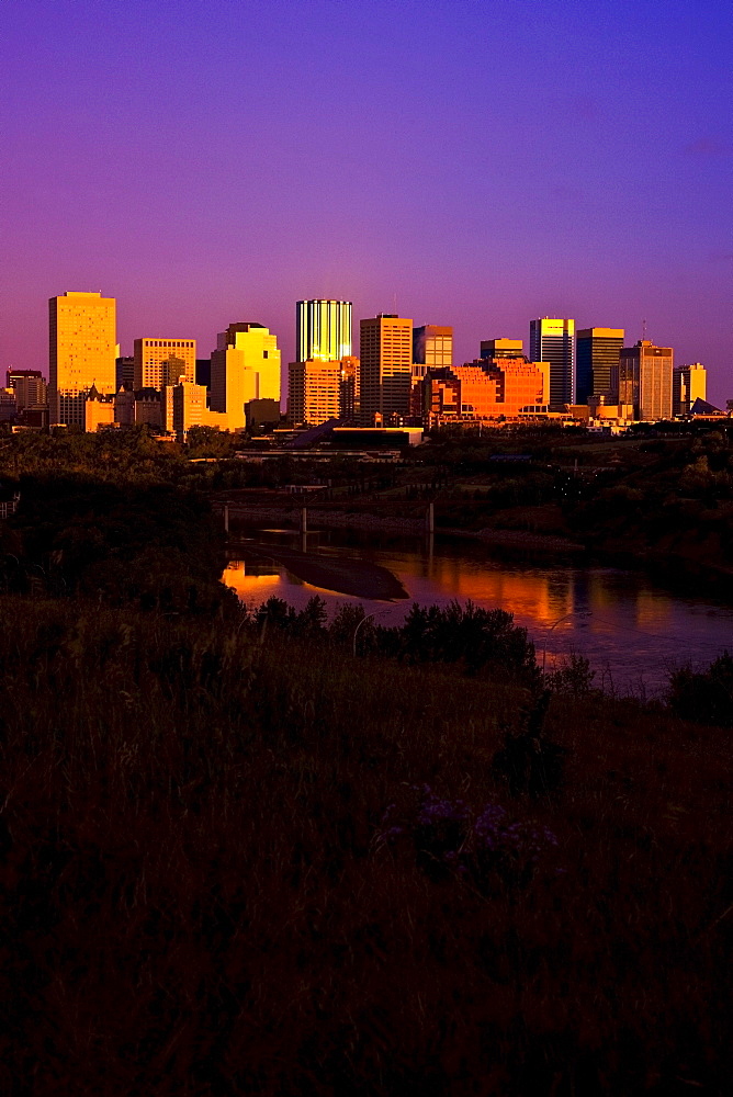 Edmonton, Alberta, Canada; City At Twilight