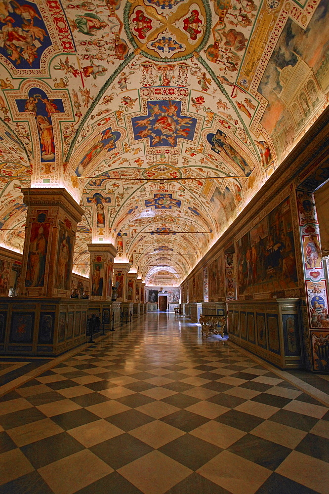 Hallway Of Library At The Vatican Museum Vatican City Rome Italy