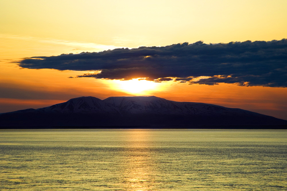 Sunset over an island, Fire Island, Alaska, USA