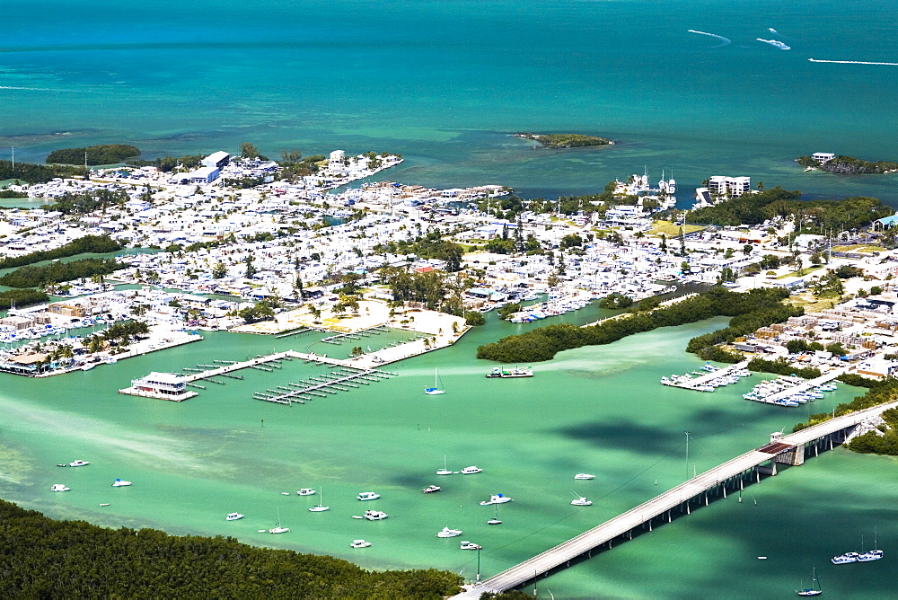 Aerial view of a city by the sea, Florida Keys, Florida, USA