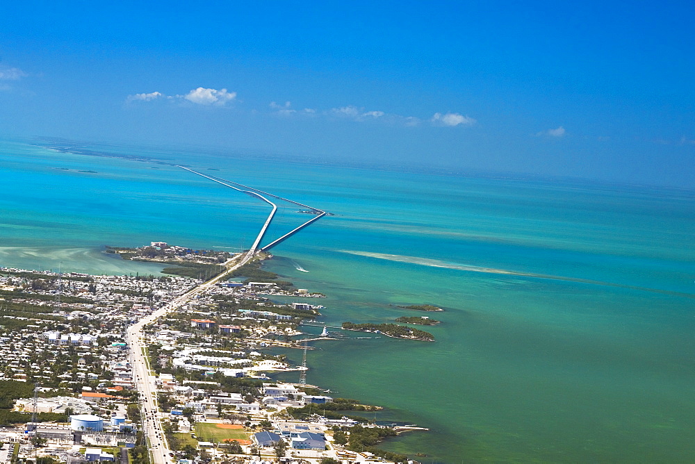 Aerial view of a city by the sea, Florida Keys, Florida, USA