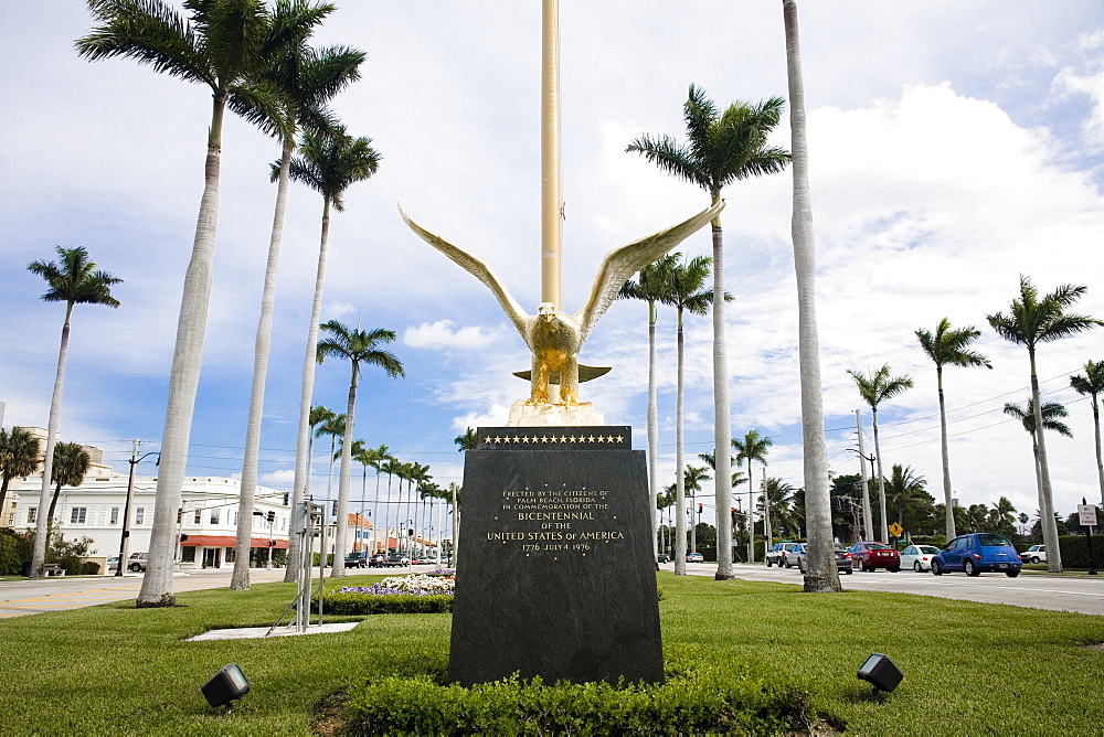 Low angle view of the statue of a bird, Royal Poinciana Way, Palm Beach, Florida, USA