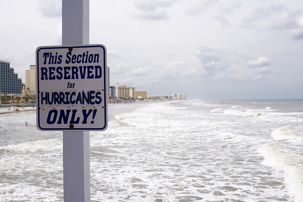 Close-up of an information board, Daytona Beach, Florida, USA