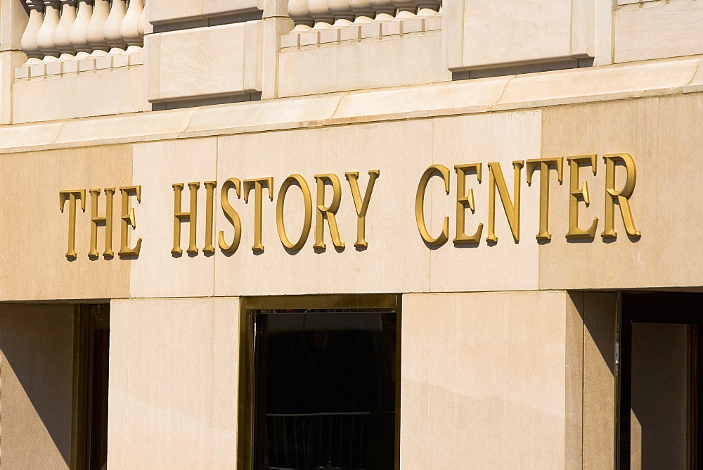 Text written on the building of a museum, Orange County Regional History Center, Orlando, Florida, USA