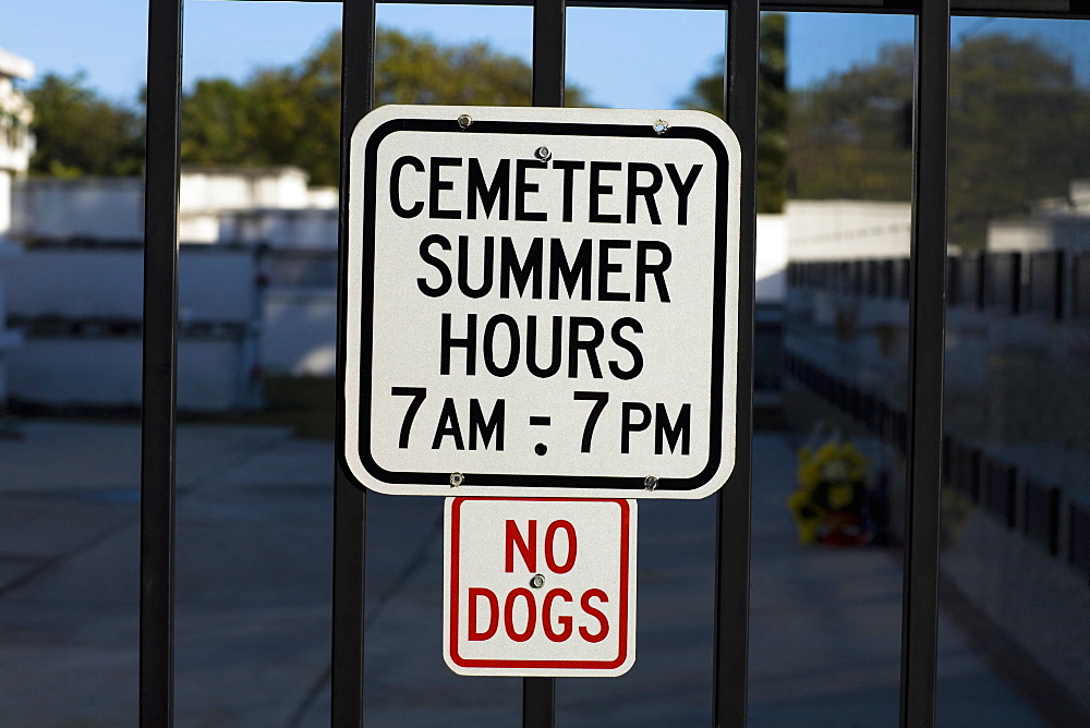 Close-up of an information board, Key West, Florida, USA