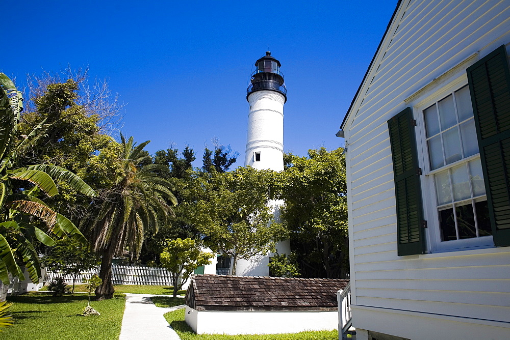 Low angle view of a lighthouse, Key West Lighthouse Museum, Key West, Florida, USA