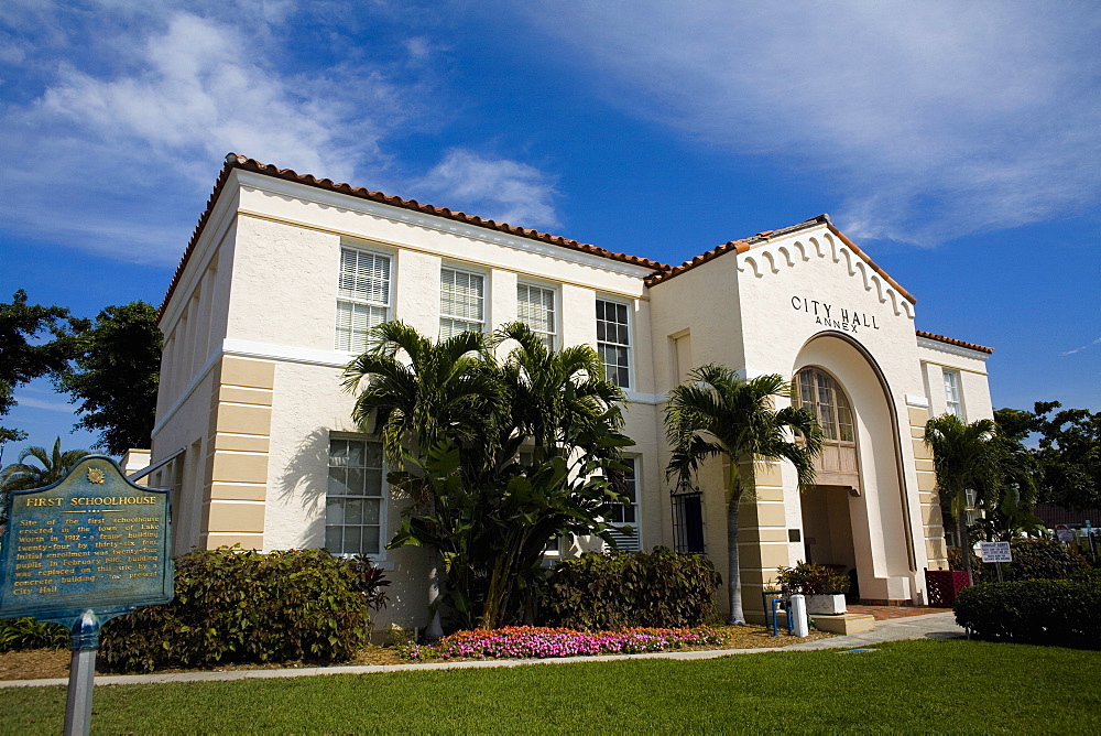 Low angle view of a city hall, City Hall Annex, Lake Worth, Florida, USA