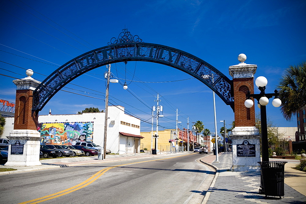 Archway over a road, Ybor City, Tampa, Florida, USA