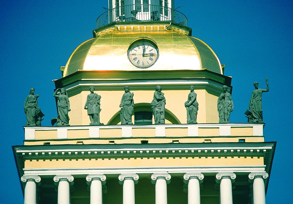 Low angle view of a tower, Admiralty Tower, St. Petersburg, Russia