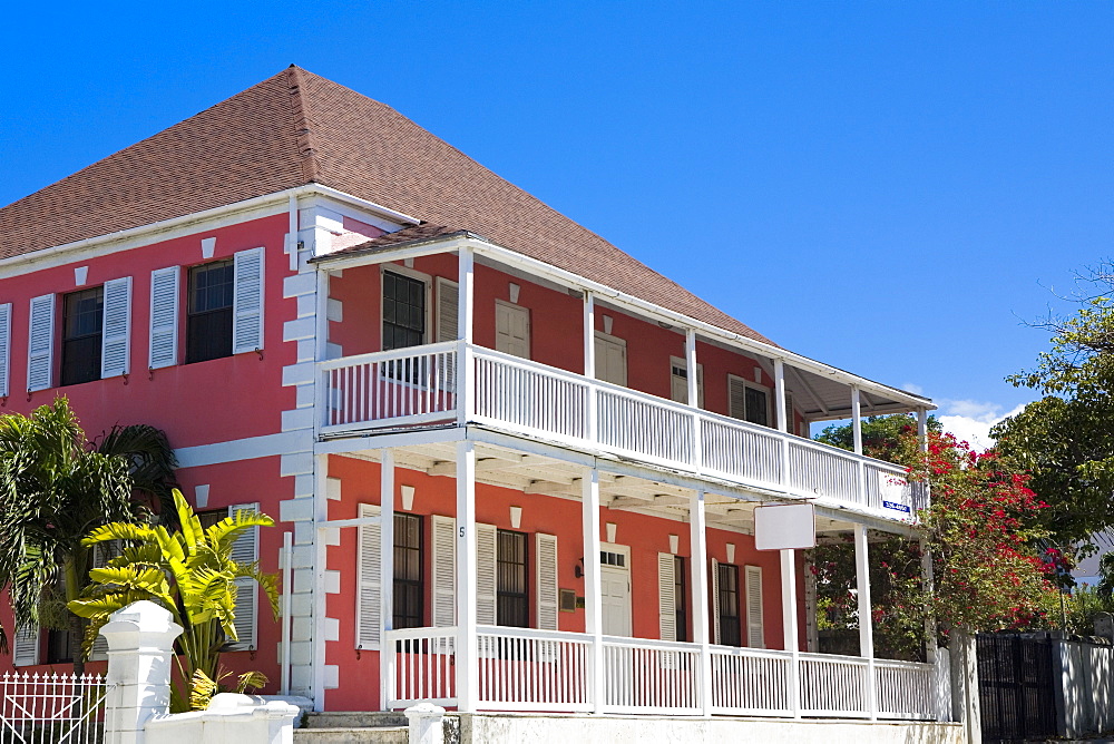 Low angle view of a government building, Nassau, Bahamas