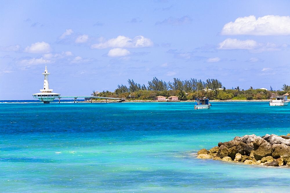 Lighthouse in the sea, Crystal Cay, Nassau, Bahamas