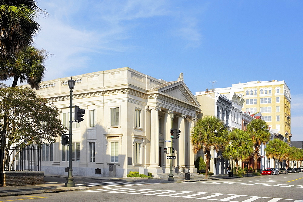 Facade of a bank, National Bank of South Carolina, Charleston, South Carolina, USA