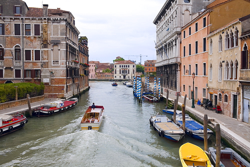 Boats in a canal, Venice, Italy