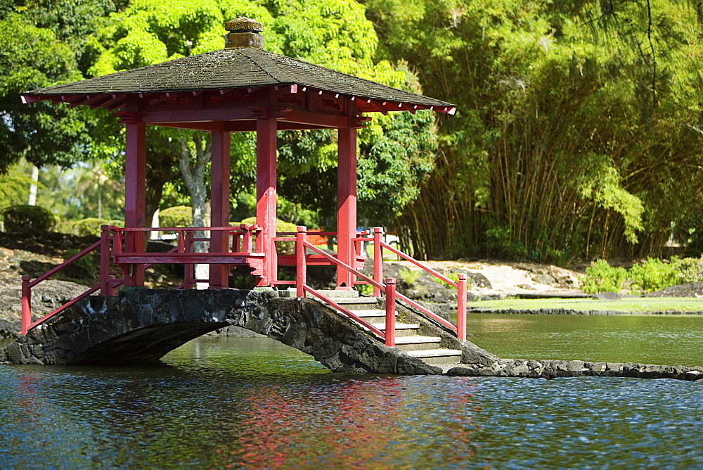 Gazebo in a park, Liliuokalani Park And Gardens, Hilo, Hawaii Islands, USA