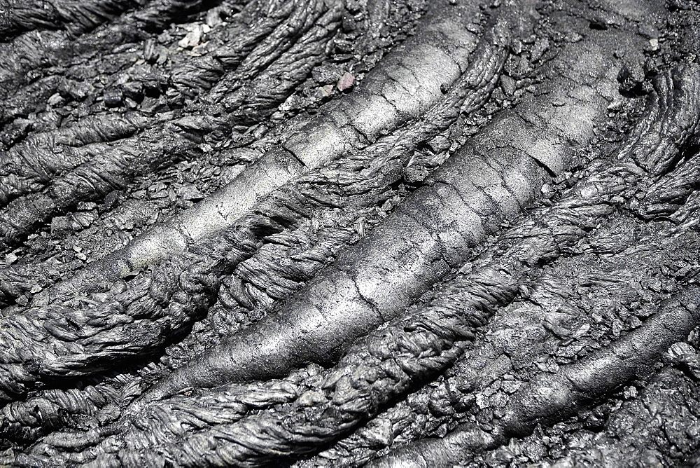 High angle view of a volcanic landscape, Kalapana, Big Island, Hawaii Islands, USA