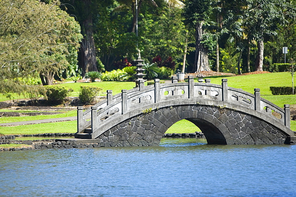 Pond in a park, Liliuokalani Park And Gardens, Hilo, Hawaii Islands, USA