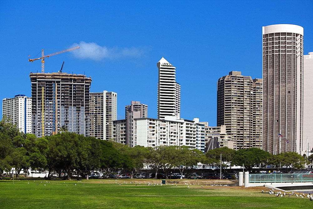 Skyscrapers in a city, Honolulu, Oahu, Hawaii Islands, USA