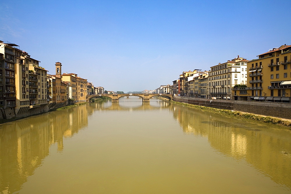 Bridge over a river, Ponte Alle Grazie, Arno River, Florence, Tuscany, Italy