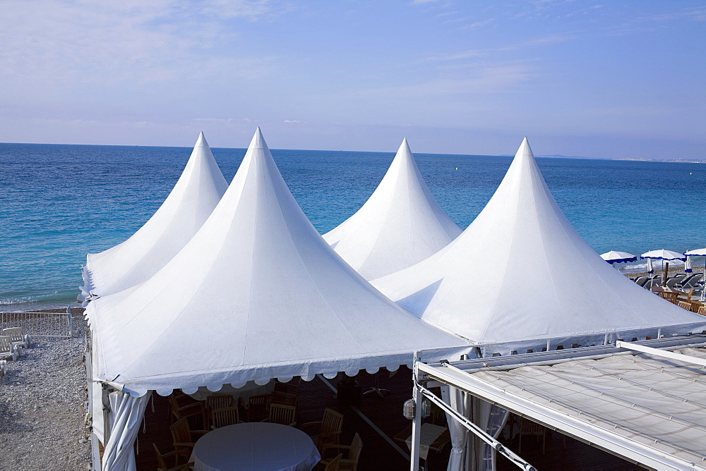 Tents on the beach, Nice, France