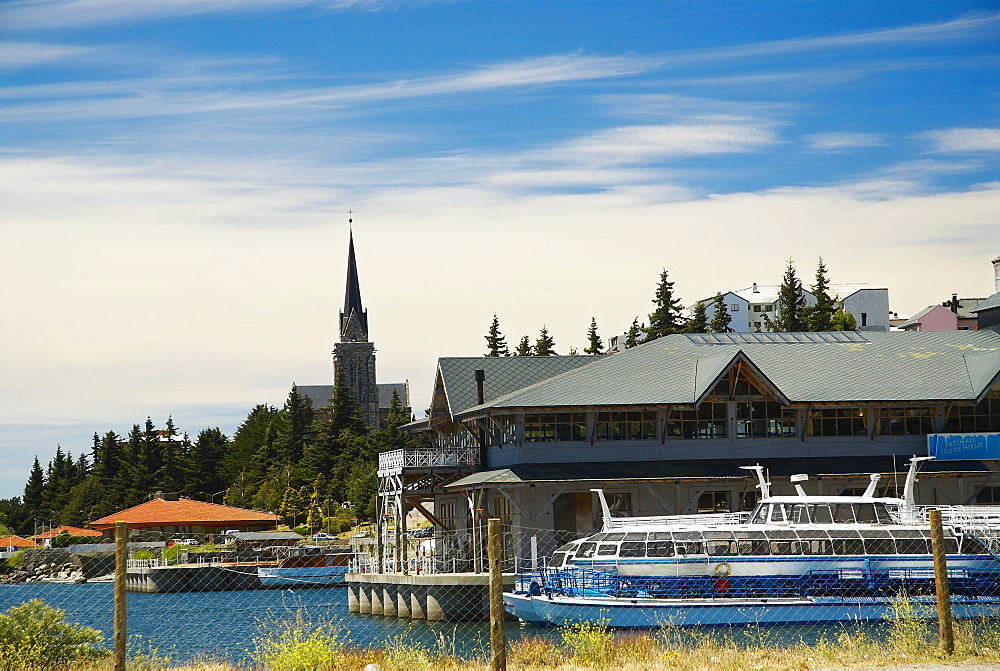 Yacht at a port, Lake Nahuel Huapi, San Carlos De Bariloche, Argentina