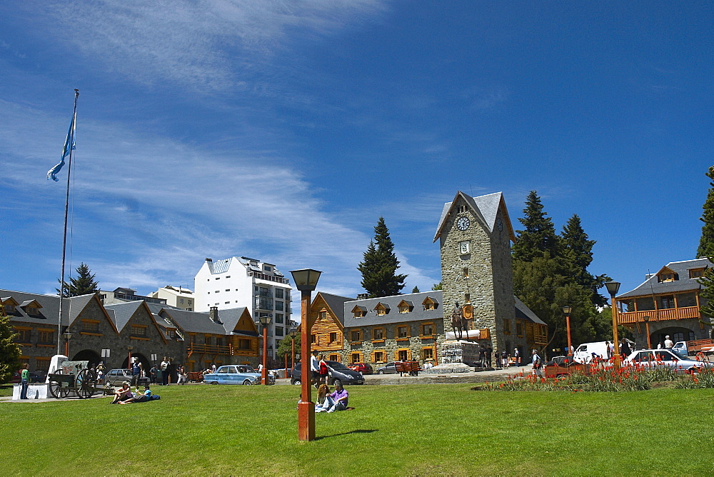 Park in front of a building, Civic Center, San Carlos De Bariloche, Argentina