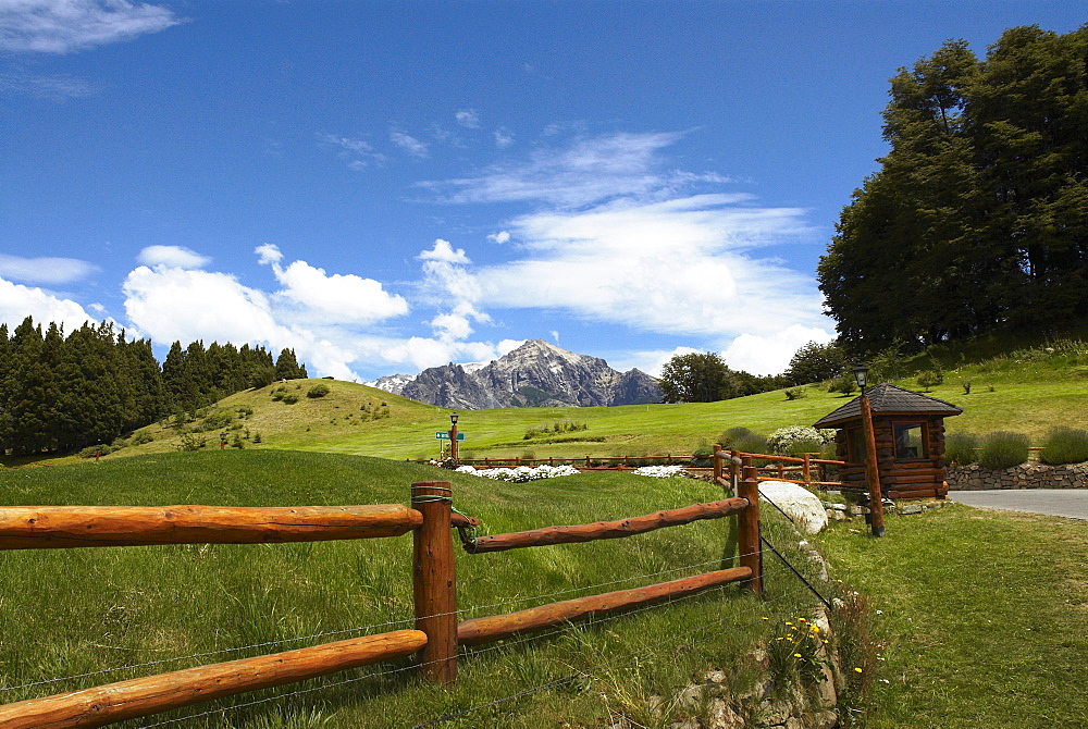 Railing on a landscape, San Carlos De Bariloche, Argentina