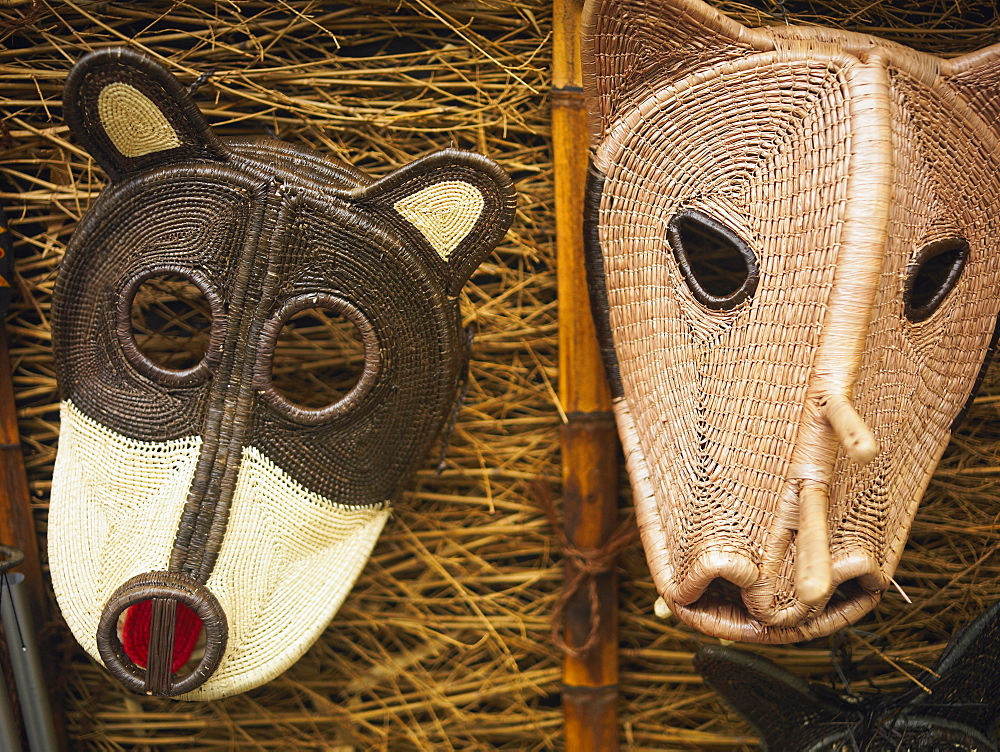 Close-up of two masks, Old Panama, Panama City, Panama