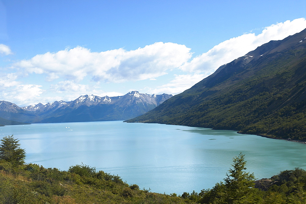 Lake passing through a mountain range, Lake Argentino, Patagonia, Argentina