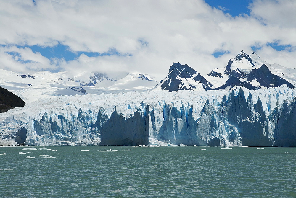 Lake in front of glaciers, Moreno Glacier, Argentine Glaciers National Park, Lake Argentino, El Calafate, Patagonia, Argentina