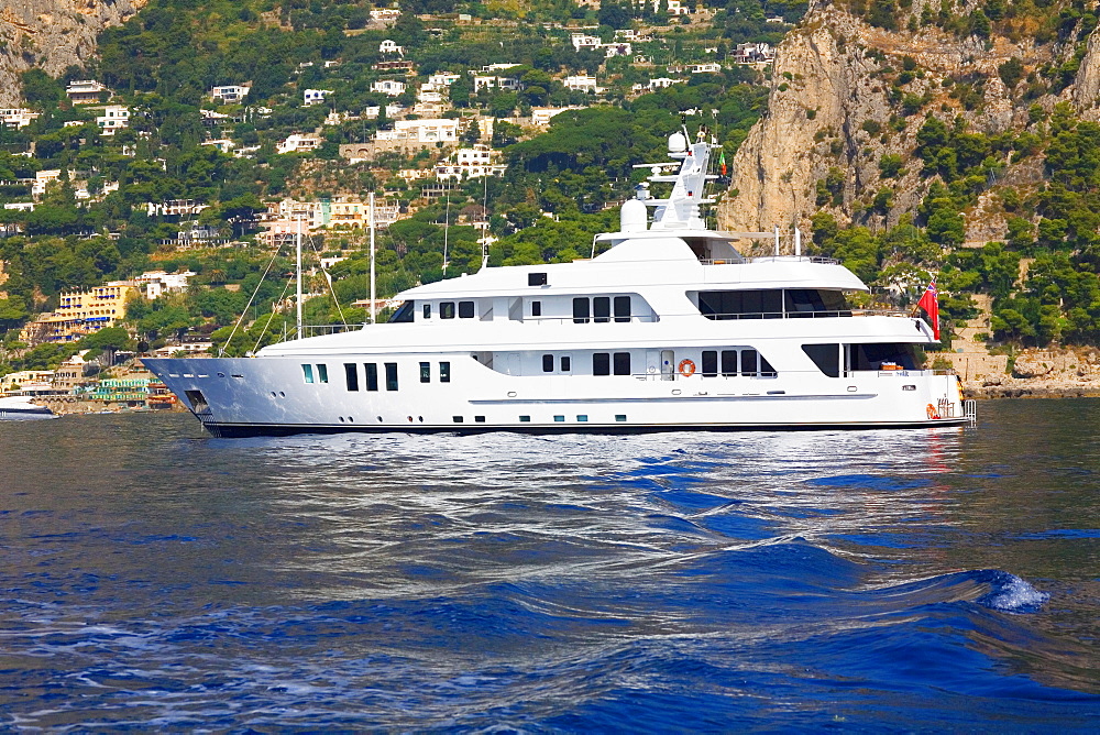 Cruise ship in the sea, Capri, Campania, Italy