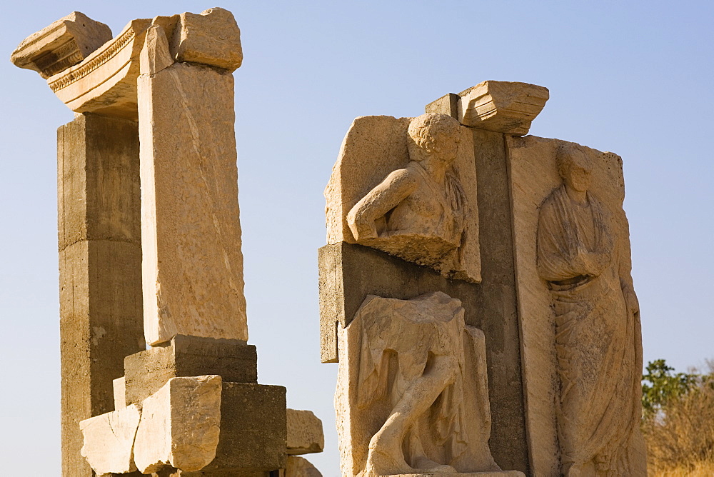 Old ruins of stone structures, Ephesus, Turkey