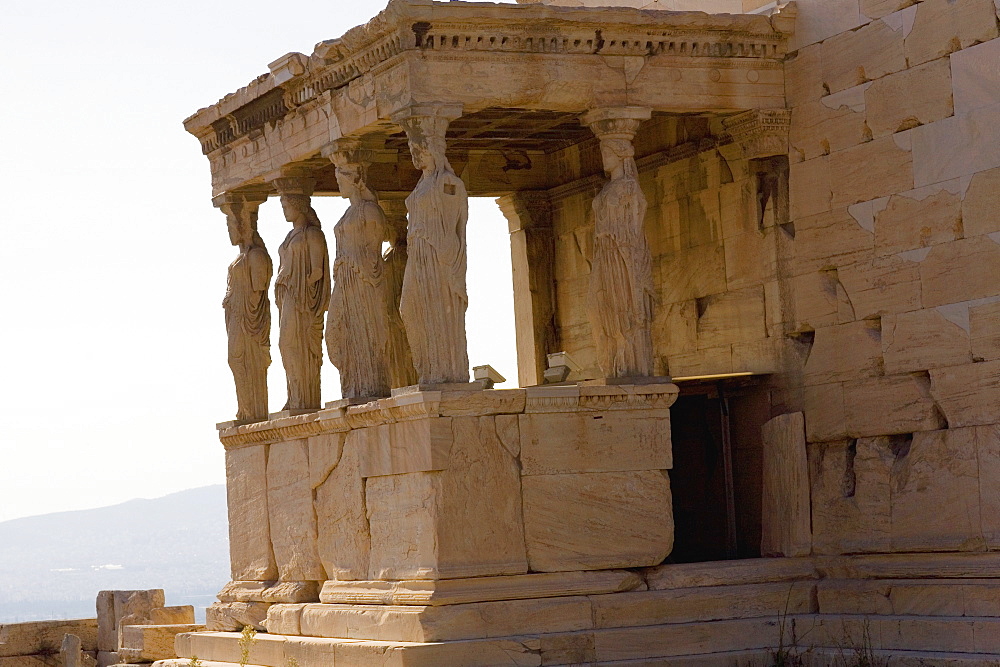 Old ruins of a temple, The Erechtheum, Acropolis, Athens, Greece