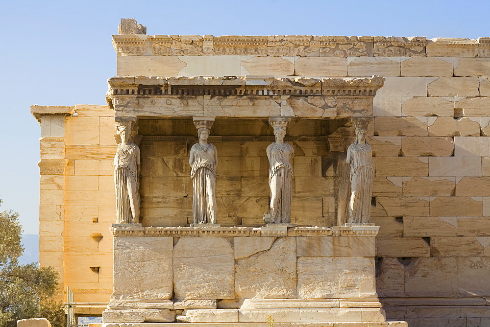 Old ruins of a temple, The Erechtheum, Acropolis, Athens, Greece