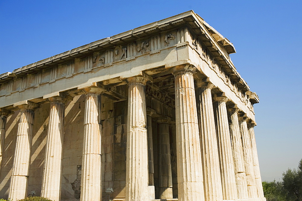 Low angle view of a temple, Parthenon, Acropolis, Athens, Greece