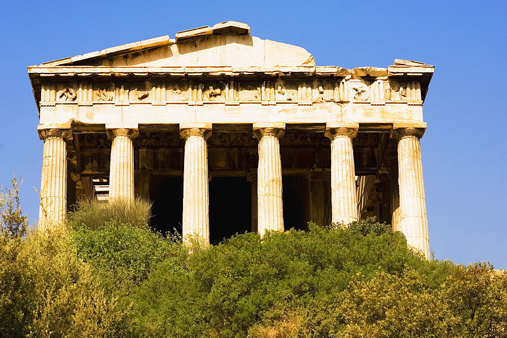 Low angle view of a temple, Parthenon, Acropolis, Athens, Greece