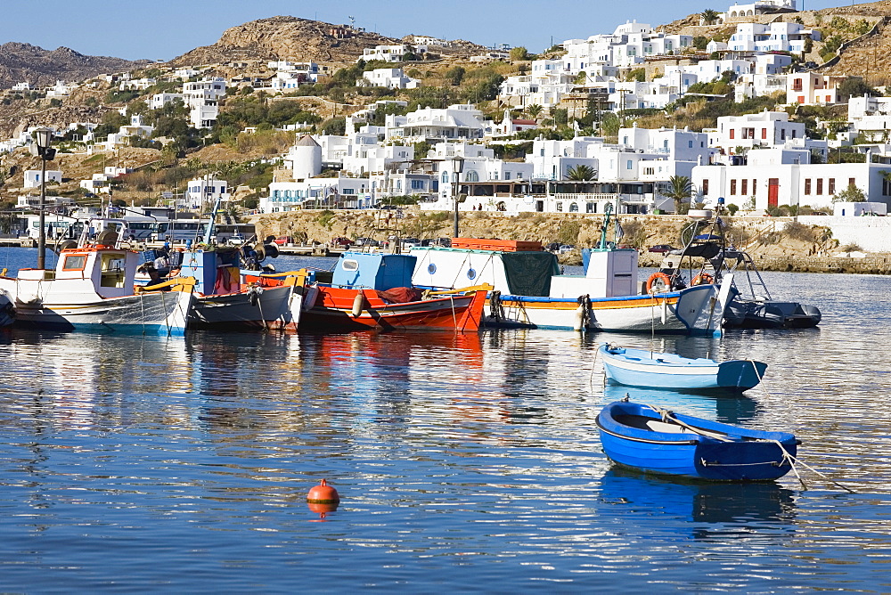 Boats in the sea, Mykonos, Cyclades Islands, Greece