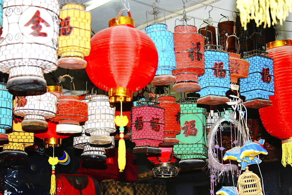 Chinese lantern hanging in a store, Xi'an, Shaanxi Province, China