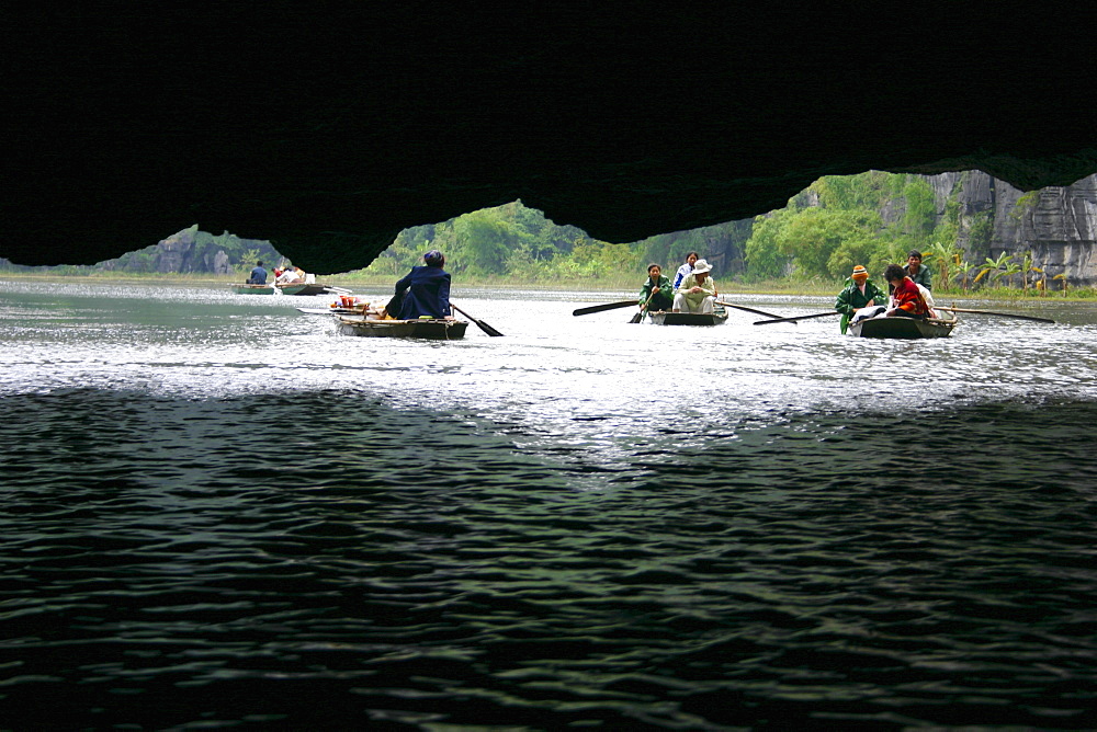 Tourists sitting in the boats, Dong Hoi, Vietnam