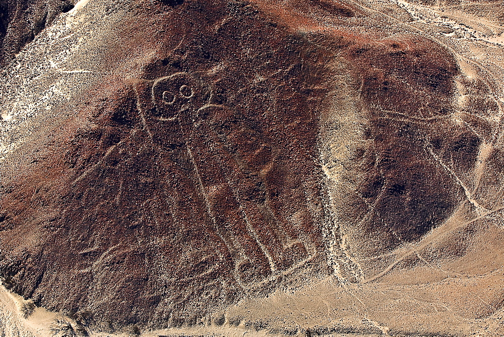 High angle view of Nazca lines, Nazca, Peru